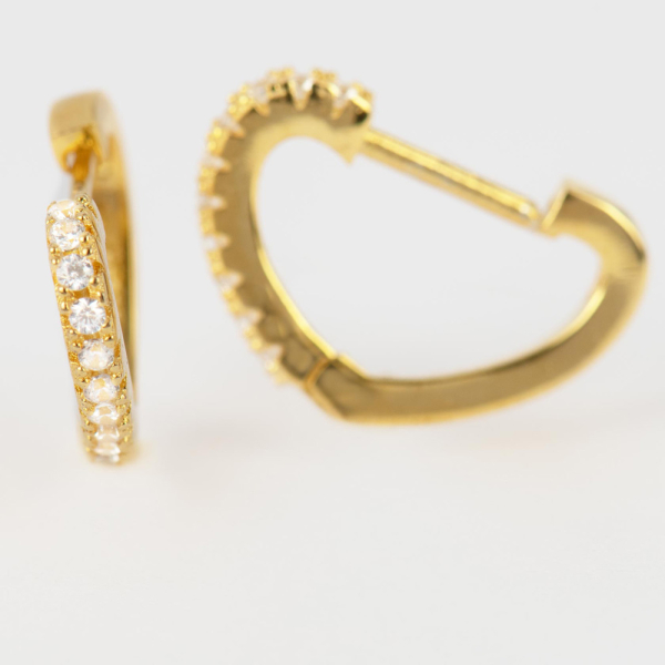 Jacques Lemans SE-O199B Damen Ohrringe Ohrstecker Sterlingsilber vergoldet mit White Topaz